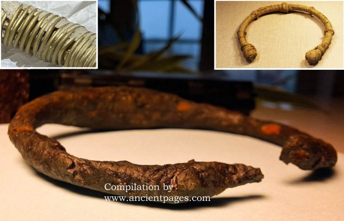 تم العثور على حلقة ذراع الفايكنج الفريدة الفريدة في أواند و Gold Torc البالغة من العمر 2000 عام تم اكتشافها في Trollhättan ، السويد